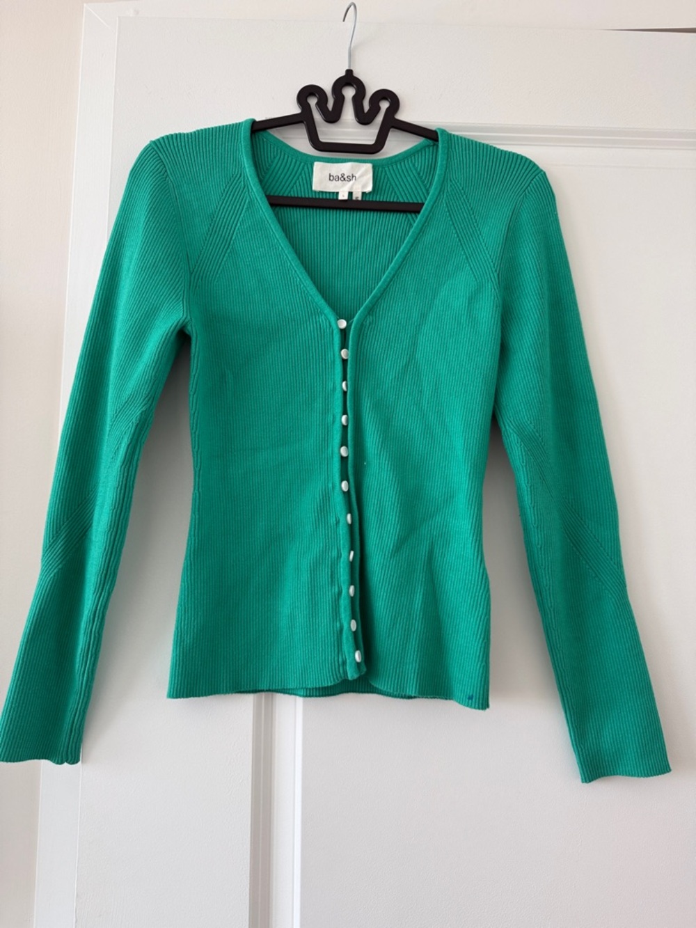 ba&sh Teal V-Neck lady pullover